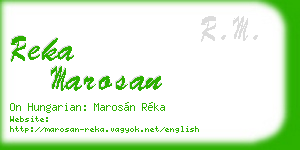 reka marosan business card